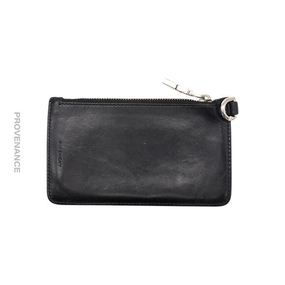 🔴 Givenchy 4G Logo Zip Card Holder Wallet - Black Leather - Picture 2 of 10